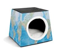 WYUSPGK Capsule Pet Nest Stylish and Cozy Space Capsule Design for Small Pets, World Map Print Stylish Pet Nest Cozy Pet Nest Portable Pet Nest