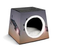 WYUSPGK Capsule Pet Nest Stylish and Cozy Space Capsule Design for Small Pets, World War 2 Aircraft Airplane Print Stylish Pet Nest Cozy Pet Nest Portable Pet Nest