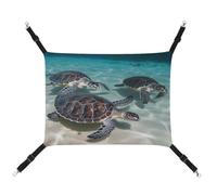 WYUSPGK Cozy Pet Hammock, Sea Turtles Print Breathable Pet Hammock Space-Saving Canvas Bed for Cats and Small Dogs, Adjustable, Portable, and Easy to Clean