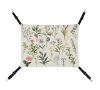 WYUSPGK Cozy Pet Hammock, Season Watercolors of Herbs Flowersb Print Breathable Pet Hammock Space-Saving Canvas Bed for Cats and Small Dogs, Adjustable, Portable, and Easy to Clean