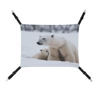 WYUSPGK Cozy Pet Hammock, Snow Animal Polar Bear Print Breathable Pet Hammock Space-Saving Canvas Bed for Cats and Small Dogs, Adjustable, Portable, and Easy to Clean