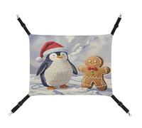 WYUSPGK Cozy Pet Hammock, Snow Mountain Buddies Print Breathable Pet Hammock Space-Saving Canvas Bed for Cats and Small Dogs, Adjustable, Portable, and Easy to Clean