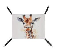 WYUSPGK Cozy Pet Hammock, Stylish Animal Watercolor Giraffe Print Breathable Pet Hammock Space-Saving Canvas Bed for Cats and Small Dogs, Adjustable, Portable, and Easy to Clean