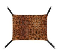 WYUSPGK Cozy Pet Hammock, Tiger Stripes Orange Print Breathable Pet Hammock Space-Saving Canvas Bed for Cats and Small Dogs, Adjustable, Portable, and Easy to Clean