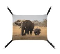 WYUSPGK Cozy Pet Hammock, Walking Elephants Mother Print Breathable Pet Hammock Space-Saving Canvas Bed for Cats and Small Dogs, Adjustable, Portable, and Easy to Clean
