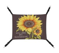 WYUSPGK Cozy Pet Hammock, You are My Sunshine Sunflower Print Breathable Pet Hammock Space-Saving Canvas Bed for Cats and Small Dogs, Adjustable, Portable, and Easy to Clean