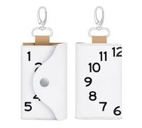 WYUSPGK Leather Key Bag, Time Print Chic Key Holder Everyday Key Wallet Multi-functional Key Bag Convenient Key Bag, Style, One size