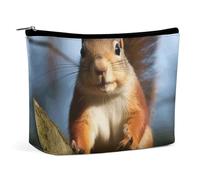 WYUSPGK Makeup Pouch, Squirrel Funny Animal Print Portable Cosmetic Bag Travel Makeup Bag Cosmetic Organizer Zippered Cosmetic Bag Makeup Tote, style, One Size