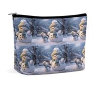 WYUSPGK Makeup Pouch, Winter Snowman Print Portable Cosmetic Bag Travel Makeup Bag Cosmetic Organizer Zippered Cosmetic Bag Makeup Tote, style, One Size