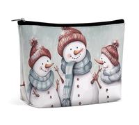 WYUSPGK Makeup Pouch, Winter Snowman Print Portable Cosmetic Bag Travel Makeup Bag Cosmetic Organizer Zippered Cosmetic Bag Makeup Tote, style, One Size
