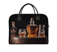 WYUSPGK Portable Travel Bag, Whisky Beer Pictures Print Travel Tote Bag Double Zipper Handbag Stylish Tote Bag Multi-use Travel Tote, Whisky Beer Pictures, One Size