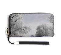 WYUSPGK Pu Leather Wallet, Snowy Train Tracks Print Women's Card Holder Wallet Large Capacity Wallet Long Wallet for Women Handheld Clutch Wallet, style, 20.0*10.5cm, Modern