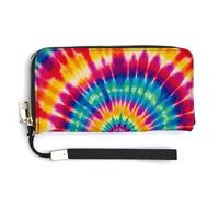 WYUSPGK Pu Leather Wallet, Tie Dye Pattern Print Women's Card Holder Wallet Large Capacity Wallet Long Wallet for Women Handheld Clutch Wallet, style, 20.0*10.5cm, Modern