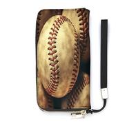 WYUSPGK Pu Leather Wallet, Vintage Baseball American Retro Balls Print Women's Card Holder Wallet Large Capacity Wallet Long Wallet for Women Handheld Clutch Wallet, style, 20x10.5cm, Modern