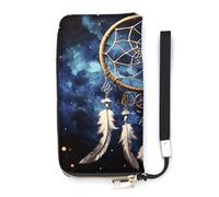 WYUSPGK Pu Leather Wallet, White Fantasy Dream Catcher Print Women's Card Holder Wallet Large Capacity Wallet Long Wallet for Women Handheld Clutch Wallet, style, 20x10.5cm, Modern