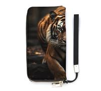 WYUSPGK Pu Leather Wallet, Wild Animals Tiger Print Women's Card Holder Wallet Large Capacity Wallet Long Wallet for Women Handheld Clutch Wallet, style, 20x10.5cm, Modern
