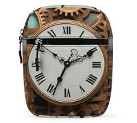 WYUSPGK Small Satchel, Rusty Steampunk Clock Print Crossbody Bag Shoulder Bag Versatile Handbag Casual Crossbody Bag Detachable Strap Bag, Rusty Steampunk Clock, One Size
