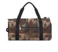 WYUSPGK Travel Gym Duffle Bag, Rustic Lodge Bear Moose Print Duffle Bags,womens Mens Gym Bag,gym Bags,gym Bag with Shoe Compartment, Rustic Lodge Bear Moose, One Size