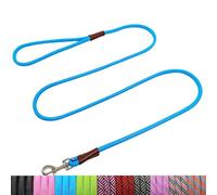 WYuZe 10 FT Puppy Leash for Small Dogs Cats, 1/4" Thin Blue Rope Leash | 5/10/16ft Long Lightweight Walking Training Lead, Easy to Use Hook, for Outdoor Hiking Camping (10ft, Blue)