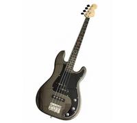 Wyvix 4 String Electric Bass Passive PJ Pickup Configuration Solid Poplar Wood Body Smooth Playability(Metallic Charcoal)