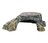 Wyvix Aquarium Caves and Hideouts, Realistic Fish Tank Rocks with Basking Platform Ramp, Inert Reptile Hide Cave for Corner Decor(Q)