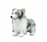 Wyvix Blue Merle Border Collie Plush Toy 11" Realistic Dog with Heterochromia Eyes Gift