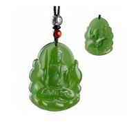 Wyvix Clear Water Hetian Jade Zodiac Guardian Pendant, 10g Manjusri Samantabhadra Bodhisattva Necklace, Nephrite Amulet(Rooster deep)