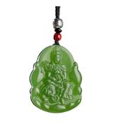 Wyvix Clear Water Hetian Jade Zodiac Guardian Pendant, 10g Manjusri Samantabhadra Bodhisattva Necklace, Nephrite Amulet(Snake deep)