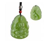 Wyvix Clear Water Hetian Jade Zodiac Guardian Pendant, 10g Manjusri Samantabhadra Bodhisattva Necklace, Nephrite Amulet(Dog loyalty)