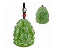 Wyvix Clear Water Hetian Jade Zodiac Guardian Pendant, 10g Manjusri Samantabhadra Bodhisattva Necklace, Nephrite Amulet(Dragon healthy)