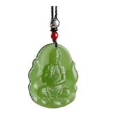 Wyvix Clear Water Hetian Jade Zodiac Guardian Pendant, 10g Manjusri Samantabhadra Bodhisattva Necklace, Nephrite Amulet(Pig chivalrous)
