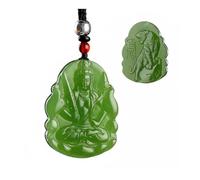 Wyvix Clear Water Hetian Jade Zodiac Guardian Pendant, 10g Manjusri Samantabhadra Bodhisattva Necklace, Nephrite Amulet(Tiger sensitive)