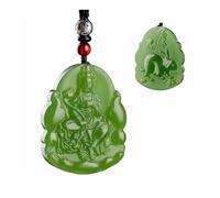 Wyvix Clear Water Hetian Jade Zodiac Guardian Pendant, 10g Manjusri Samantabhadra Bodhisattva Necklace, Nephrite Amulet(Rabbit articulate)