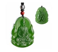 Wyvix Clear Water Hetian Jade Zodiac Guardian Pendant, 10g Manjusri Samantabhadra Bodhisattva Necklace, Nephrite Amulet(Monkey clever)