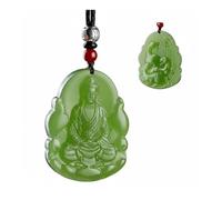 Wyvix Clear Water Hetian Jade Zodiac Guardian Pendant, 10g Manjusri Samantabhadra Bodhisattva Necklace, Nephrite Amulet(Goat elegant)