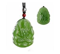 Wyvix Clear Water Hetian Jade Zodiac Guardian Pendant, 10g Manjusri Samantabhadra Bodhisattva Necklace, Nephrite Amulet(Ox patient)