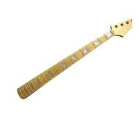 Wyvix Electric Bass Guitar Neck 20 Frets Maple Fingerboard with Block Inlays Gloss Replacement Part DIY 18mm Tuner Holes
