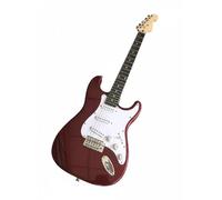 Wyvix Electric Guitar 39 Inch Full Size Single Coil Pickups Solid Wood Body Tremolo for Beginner(Metallic Red)