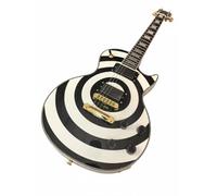 Wyvix Electric Guitar Black Gloss with Gold Hardware - Solid Mahogany Body & Truss Rod Cover Dual Humbucker(White)