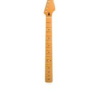 Wyvix Electric Guitar Neck 22 Frets Maple Fingerboard Matte Yellow Tint Replacement Part DIY 10mm Tuner Holes