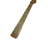 Wyvix Electric Guitar Neck 22 Frets Maple Fingerboard Natural Gloss Replacement Part DIY 10mm Tuner Holes