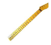 Wyvix Electric Guitar Neck 22 Frets Maple Fingerboard Yellow Gloss Replacement Part DIY 10mm Tuner Holes