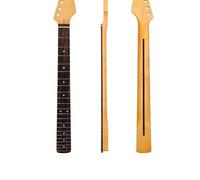 Wyvix Electric Guitar Neck 22 Frets Matte Yellow Tint Maple Rosewood Fingerboard Replacement Part DIY 25.5 Scale(A)