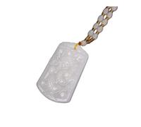 Wyvix Hetian Jade Zodiac Dragon Pendant, Certified Nephrite Carved Mythical Beast Necklace, Lucky Authority Amulet