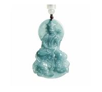 Wyvix Natural Blue Water Jade Puxian Bodhisattva Necklace - Samantabhadra Elephant Pendant