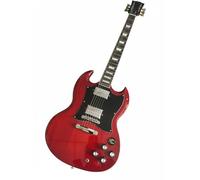 Wyvix Professional Electric Guitar Trans Red Double Cutaway 6 String Solid Wood Rock Metal Style(Modern Standard)
