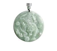 Wyvix Real Green Jade Necklace Pixiu Pendant Wealth Amulet Stone Jewelry for Men Women
