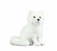 Wyvix Realistic Arctic Fox Plush Toy - 10.6" Soft Sitting White Stuffed Animal with Fluffy Winter Coat & Amber Eyes