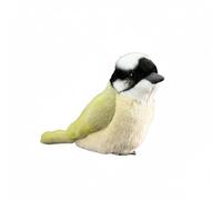 Wyvix Realistic Bulbul Plush Toy - 5.5" Soft White-headed Bird Stuffed Animal Ornament With Hanging Loop & Body