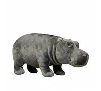 Wyvix Realistic Hippopotamus Plush Toy - 14" Soft Grey Hippo Stuffed Animal with Stable Body & Skin Texture